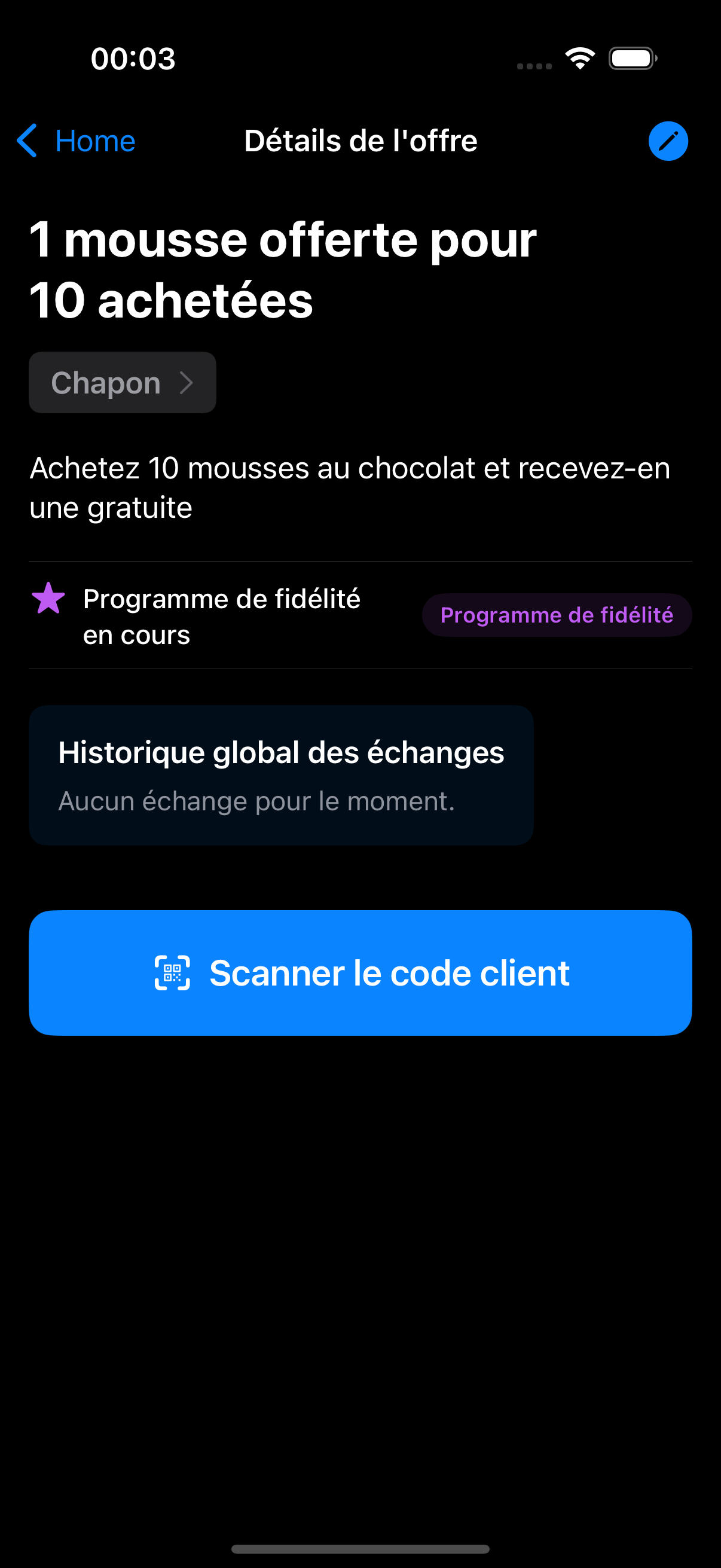 Exemple de programme de fidélité finalisé